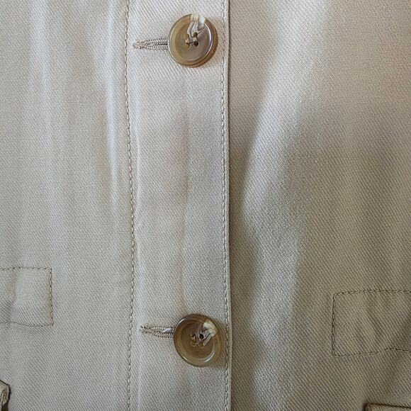 Talbots Button Front Jacket Beige Khaki Women Size L Long Sleeve NEW - Picture 3 of 13